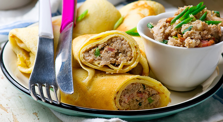 Pikante Fleischplalatschinken