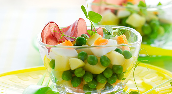 Frühlingssalat mit Schinken