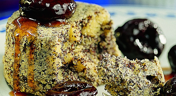 Mohnauflauf mit Rum Pflaumen