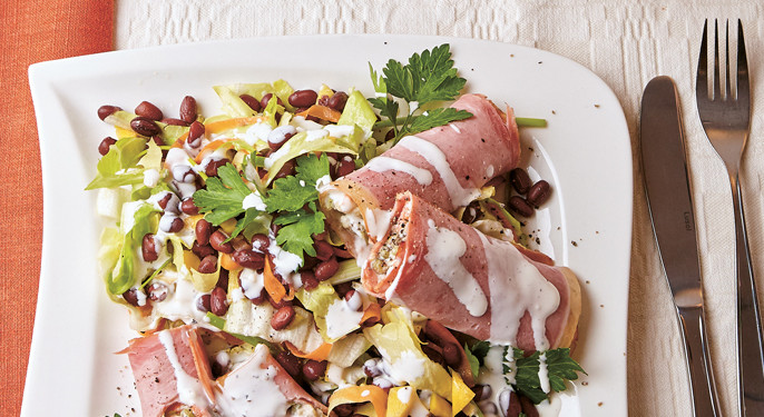 Schinkenröllchen, asiatisch inspiriert