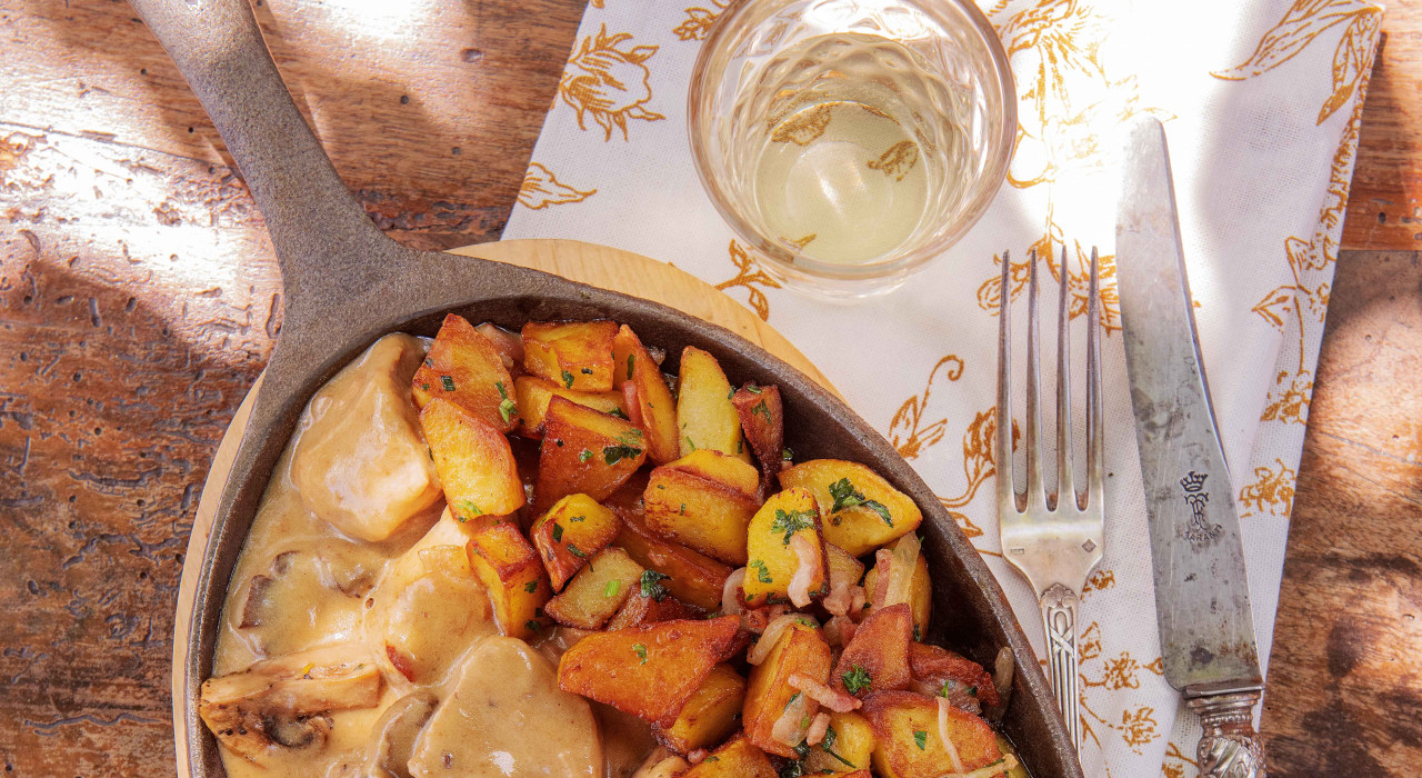 Winzerpfännchen mit Schwammerlsauce