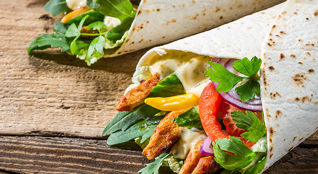 Frische Hühnerwraps