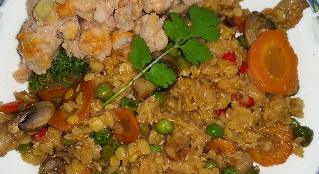 Indisches Linsengemüse mit Thunfisch