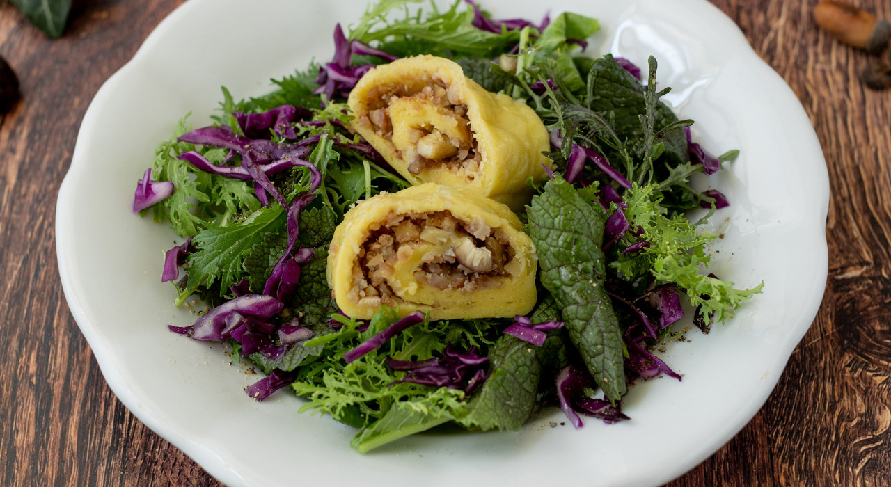 Erdäpfel-Maroni-Roulade