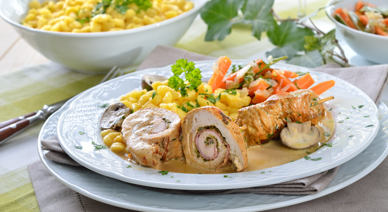 Gefülltes Sulmtaler Huhn mit Honigkruste