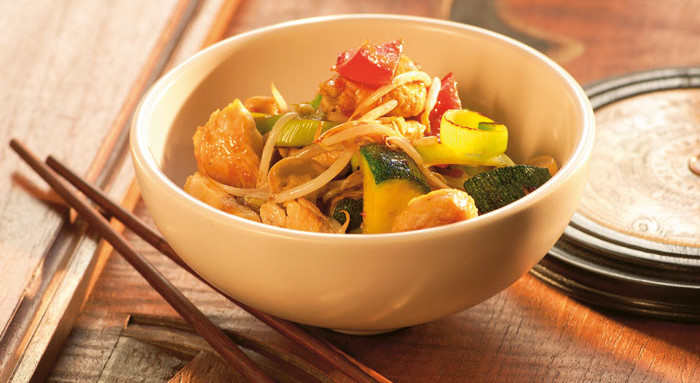 Hühnerwok mit Gemüse