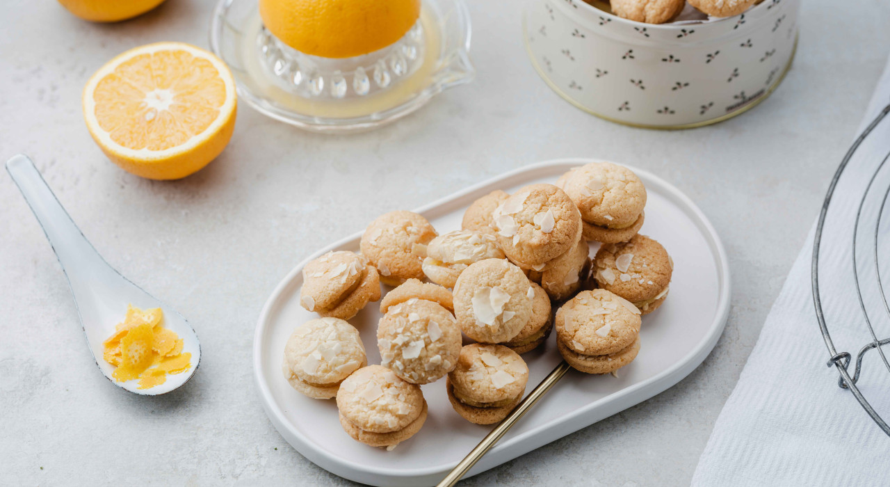 Orangenplätzchen mit Marzipan