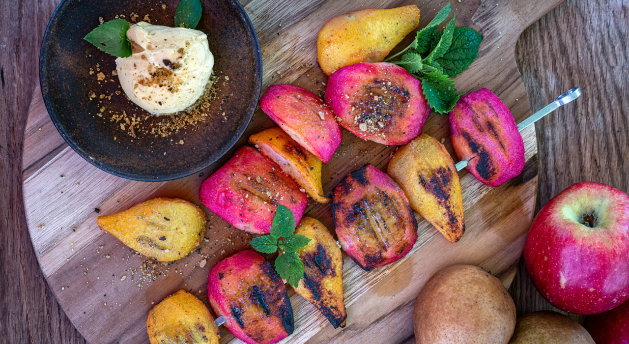 Süße Apfel-Birnen-Spieße 