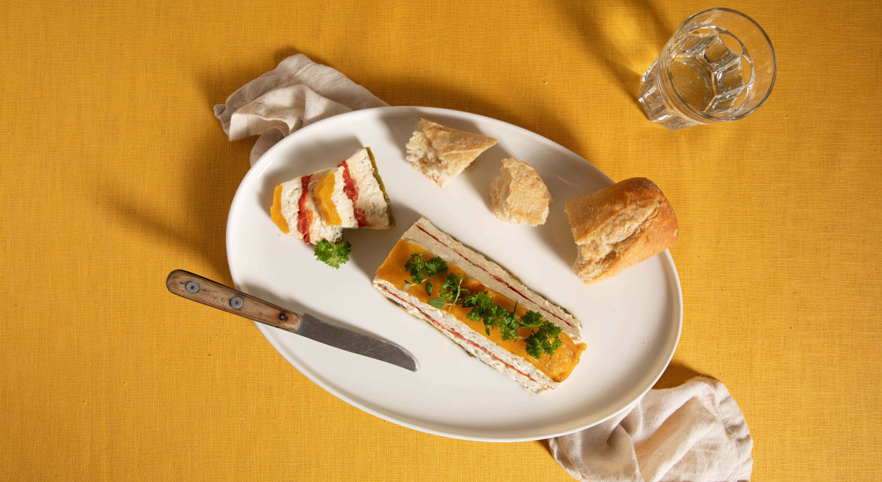 Paprika-Ziegenkäse-Terrine
