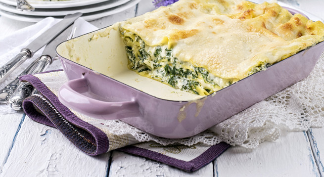Würzige Spinat Lasagne