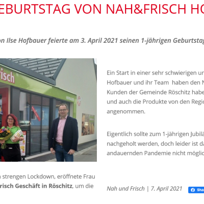 1-jähriges Jubiläum